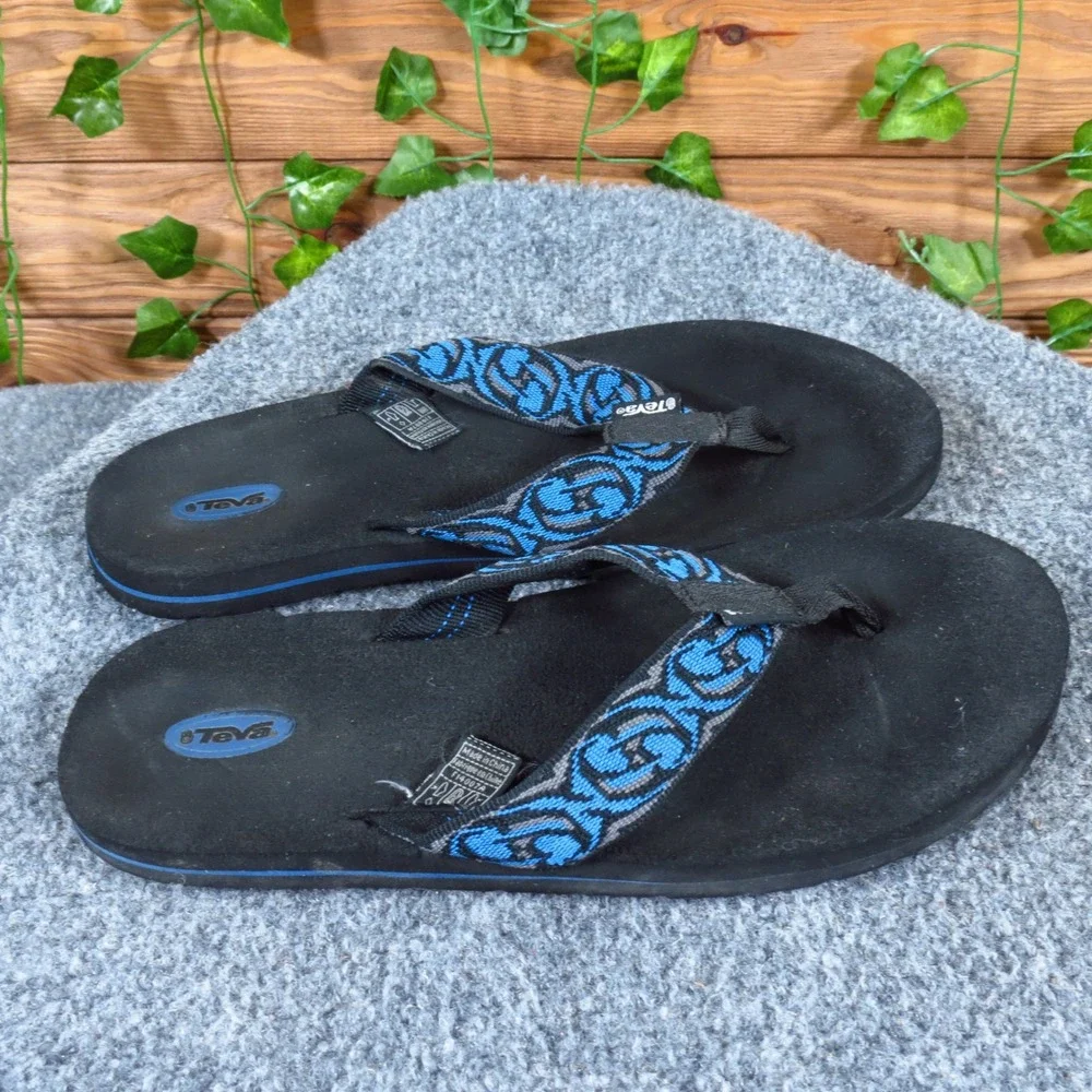 Teva Mush Kids Boys‎ 6 Black Synthetic Flip Flop Sandals Casual Comfort